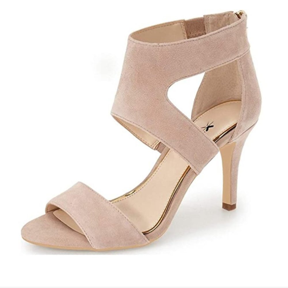 XYD open toe lace-up block heel sandals
